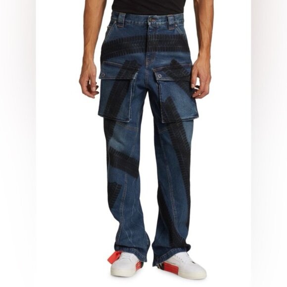 Off-White Virgil Abloh Pivot Workwear Jeans Size 34 NEW - Picture 1 of 15